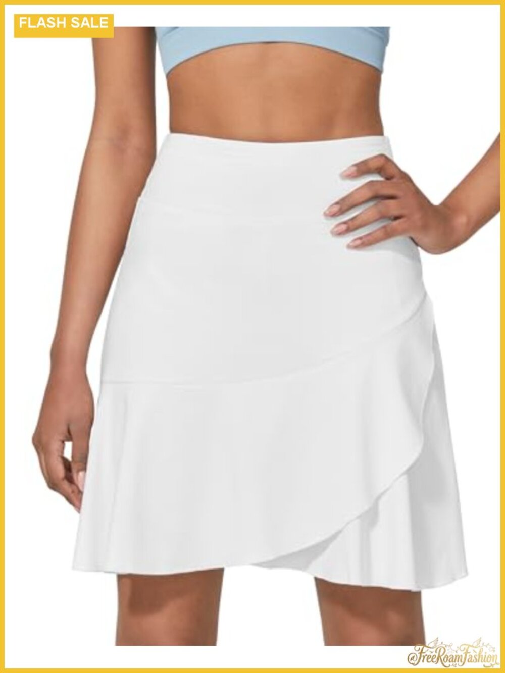 G4Free Women's Athletic Skort Tennis Golf High Waist Ruffle Skirt with Pockets